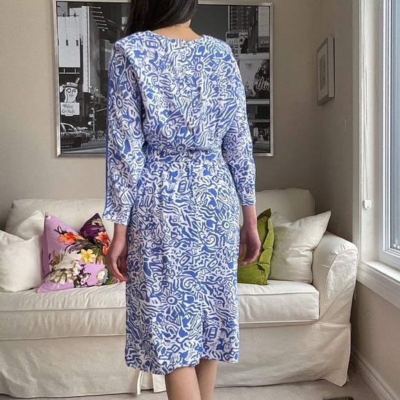 2 pieces abstract print top and skirt set - Picture 6 of 10